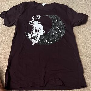 Women’s Dark Maroon Graphic Tee with Moon Cowboy Print